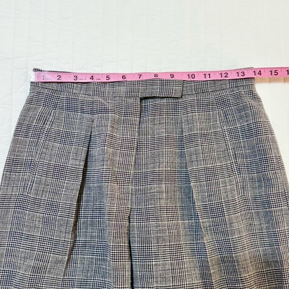Vintage 90s Armani Collezioni Wool/Linen Trouser Pants Tan/Black Women’s Size 6 - Picture 8 of 11